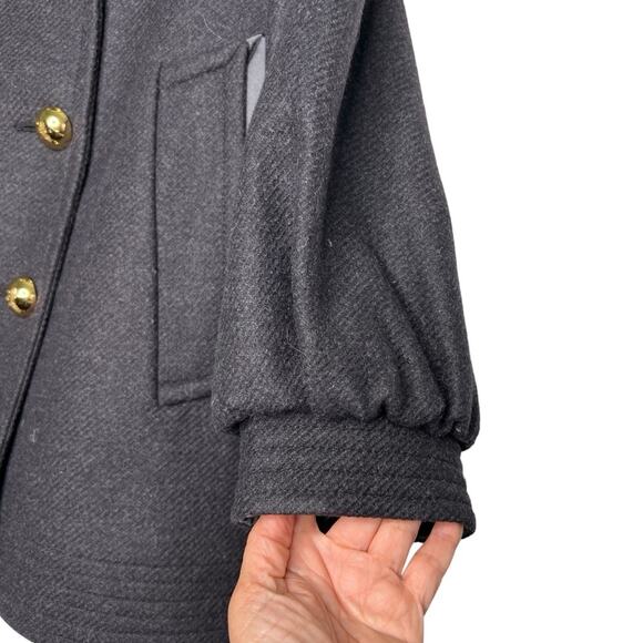 COACH 1941 Grey PeaCoat Wool Blend Size Medium - Picture 3 of 14